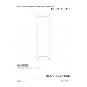 Netrack standing server cabinet Economy 42U/600x1000mm (perforated door) - black - 9