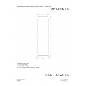 Netrack standing server cabinet Economy 42U/600x1200mm (glass door) - black - 8