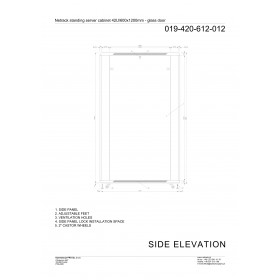 Netrack standing server cabinet Economy 42U/600x1200mm (glass door) - black - 10