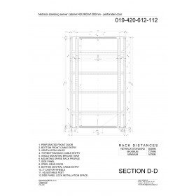Netrack standing server cabinet Economy 42U/600x1200mm (perforated door) - black - 8