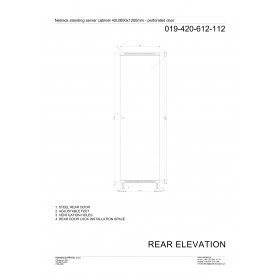 Netrack standing server cabinet Economy 42U/600x1200mm (perforated door) - black - 10