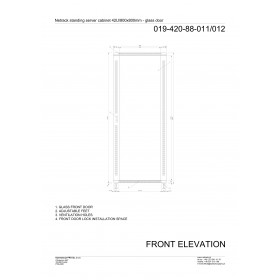 Netrack standing server cabinet Economy 42U/800x800mm (glass door) - black - 8