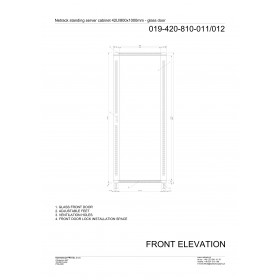 Netrack standing server cabinet Economy 42U/800x1000mm (glass door) - black - 8