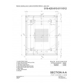 Netrack standing server cabinet Economy 42U/800x1000mm (glass door) - grey - 4