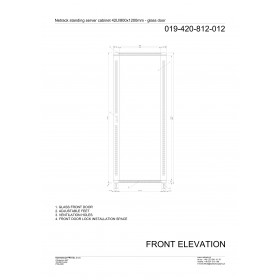 Netrack standing server cabinet Economy 42U/800x1200mm (glass door) - black - 8