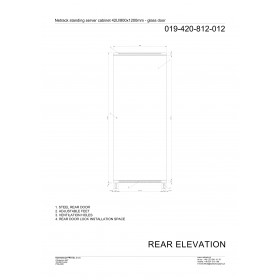 Netrack standing server cabinet Economy 42U/800x1200mm (glass door) - black - 9