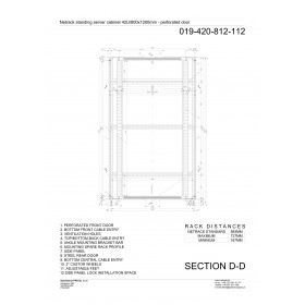 Netrack standing server cabinet Economy 42U/800x1200mm (perforated door) - black - 7