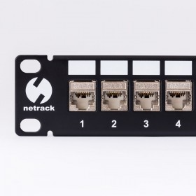 Patch panel keystone 19" 24-porty, FTP, with shelf, 24xkeystone jacks cat. 6 - 5