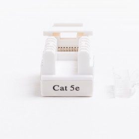 Netrack Keystone Jack module 1xRJ45 8p8c UTP Cat5e LSA with clamp, white - 2