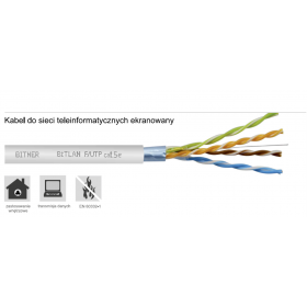 Kabel skrętka drut F/UTP cat. 5e 100% miedź 305m - BITNER, BiTLAN, 200 MHz - 10