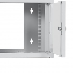 Netrack S Line wall-mounted cabinet, 10'', 4.5U/300 mm, grey, glass door - 2