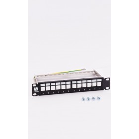 Patch panel keystone 10" 12-ports, FTP, with shelf - 1