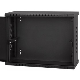 Netrack V-Line wall mounted cabinet Rack 19", 3U/180mm - black, metal door - 2