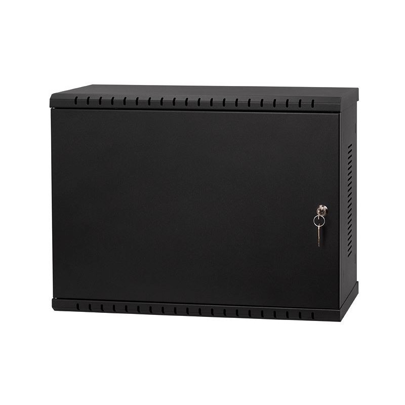 Netrack V-Line wall mounted cabinet Rack 19", 3U/180mm - black, metal door - 1