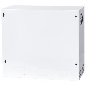 Netrack V-Line wall mounted cabinet Rack 19", 3U/180mm - white, metal door with RACK - 5
