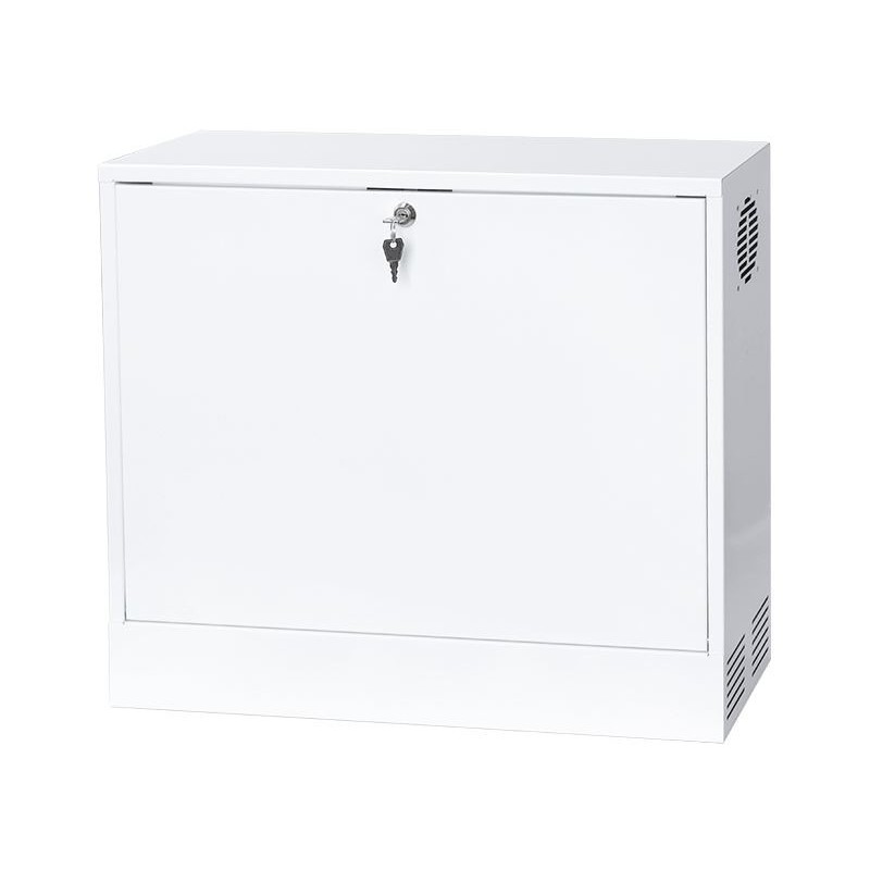 Netrack V-Line wall mounted cabinet Rack 19", 3U/180mm - white, metal door with RACK - 1