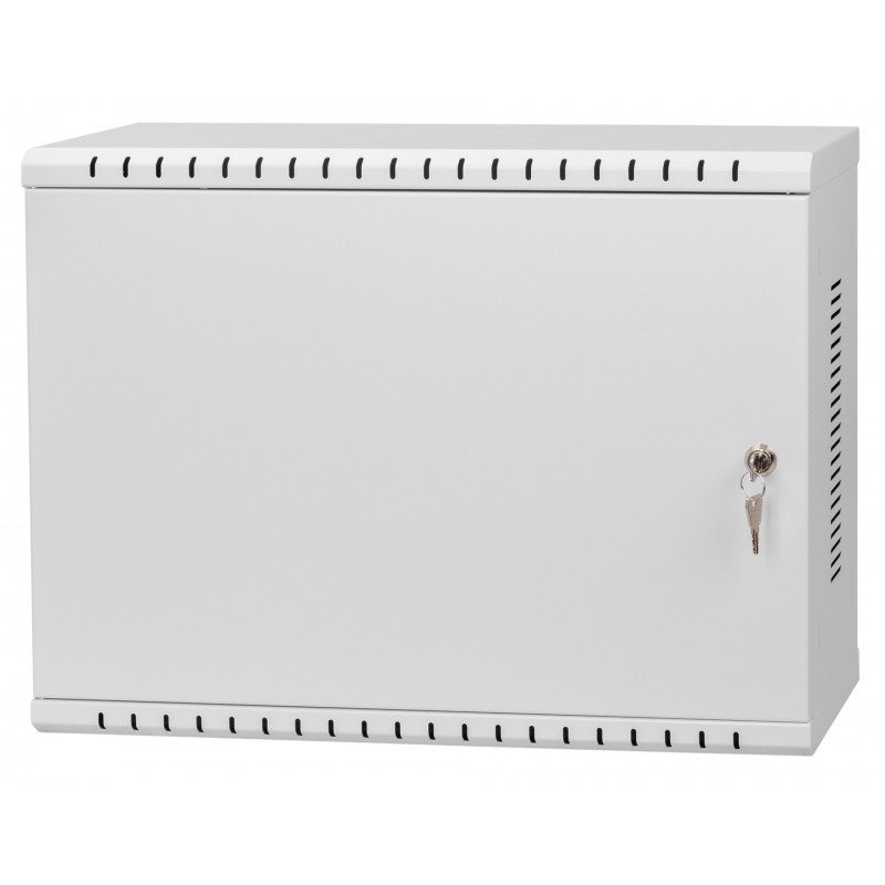 Netrack V-Line wall mounted cabinet Rack 19", 3U/180mm - grey, metal door - 1