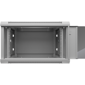 Netrack F-Line wall/hanging cabinet 19'',6U/600 mm,grey, glass door, remov. side pan. - 4