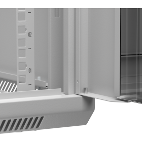 Netrack F-Line wall mounted cabinet 19'',9U/600 mm,glass door,grey,remov. side pan. - 7