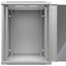 Netrack F-Line wall mounted cabinet 19'',15U/600 mm,grey,glass door,remov. side pan. - 3