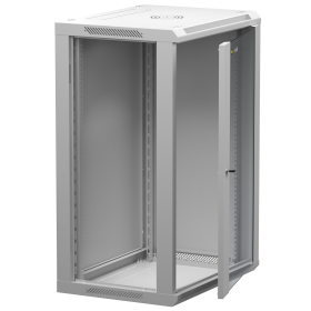Netrack F-Line wall mounted cabinet 19'',18U/450 mm,grey,glass door,remov. side pan. - 3