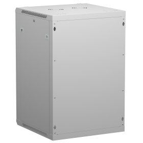 Netrack F-Line wall mounted cabinet 19'',18U/600 mm,grey,glass door,remov. side pan. - 2