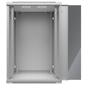 Netrack F-Line wall mounted cabinet 19'',18U/600 mm,grey,glass door,remov. side pan. - 4