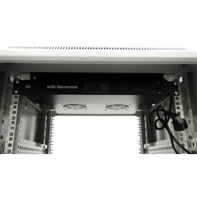 NETRACK Netzwerkschrank  Serverschrank 22U / 22HE 19 " / 19 zoll 600 x 800 mm Glastür Grau – gebaut - 7
