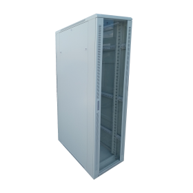 NETRACK Netzwerkschrank  Serverschrank 42U / 42HE 19 " / 19 zoll 600 x 1000 mm Glastür Grau – gebaut - 1