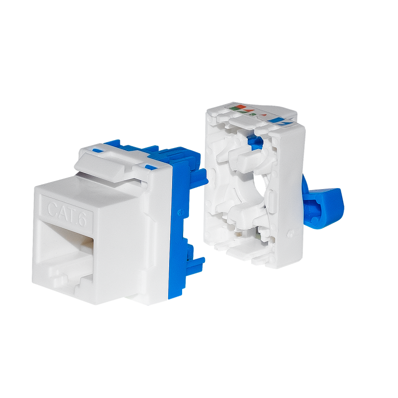 Moduł Keystone Jack RJ45 Kat. 6 UTP, Beznarzędziowy, Netrack, Biały