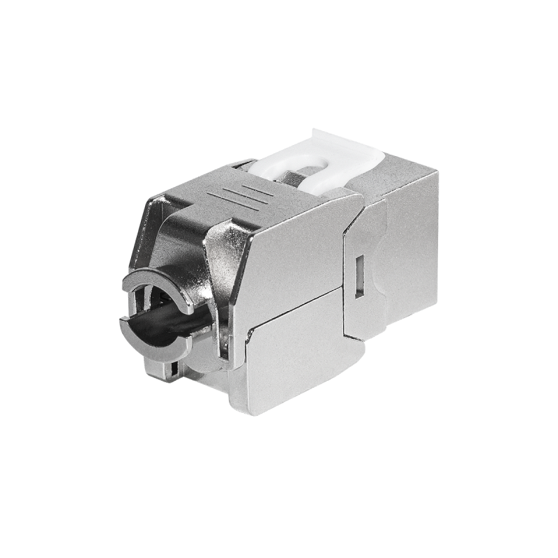 Moduł Keystone Jack RJ45 Kat. 6A FTP, STP, Beznarzędziowy, Netrack, Srebrny