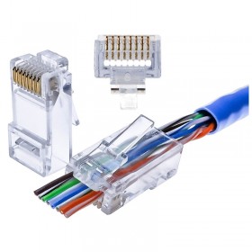 Netrack plug RJ45 8p8c UTP wire, cat. 5e pass-through (100 pcs) - 4