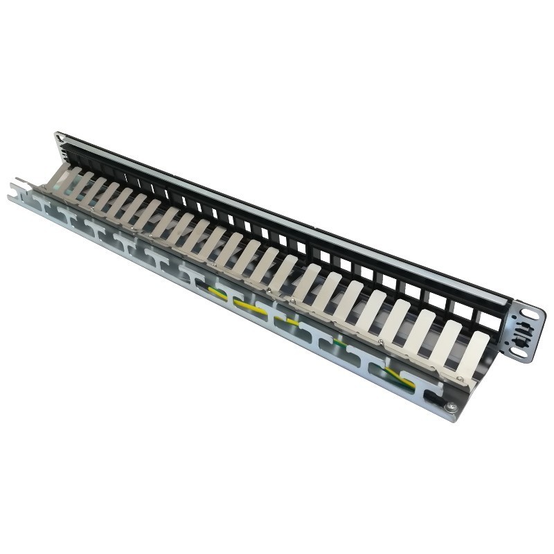 Patch Panel Keystone RACK 19 1U 24 Porty FTP STP Netrack Czarny