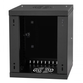 Netrack ECO-Line wall cabinet 10'', 6U/300 mm - black, metal door - 4