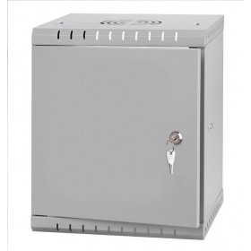 Netrack ECO-Line wall cabinet 10'', 6U/300 mm - gray, metal door - 3