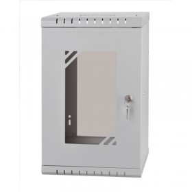 ECO-Line wall cabinet 10'', 9U/300 mm - gray, glass door - 1