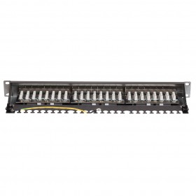 Netrack patch panel equipped with 19" 24-port cat. 6A FTP - 6