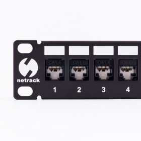 Netrack keystone patch panel 10" 12-ports, UTP, equipped with 12x keystone jack cat. 6 - 1