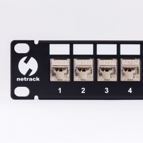 Netrack patch panel keystone 10" 12-porty, FTP, wyposażony 12xkeystone jack kat. 5e - 1