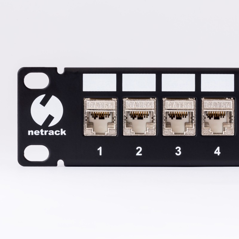 Netrack keystone patch panel 10" 12-ports, FTP, equipped with 12x keystone jack cat. 5e - 1
