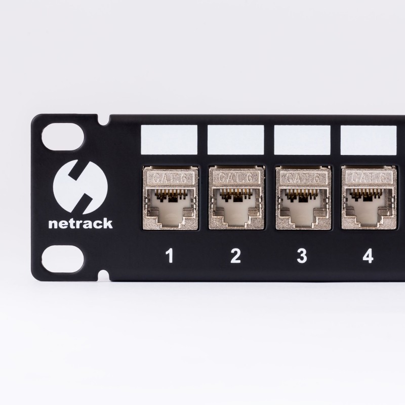 Netrack patch panel keystone 10" 12-porty, FTP, wyposażony 12xkeystone jack kat. 6 - 1