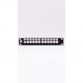Netrack keystone patch panel 10" 12-ports, FTP, equipped with 12x keystone jack cat. 6A - 6