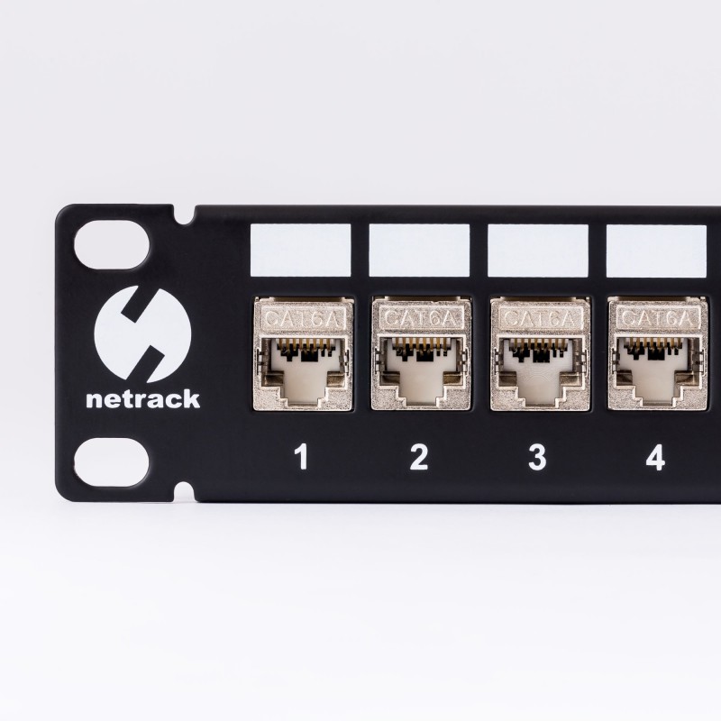 Netrack keystone patch panel 19" 24-ports, FTP, equipped with 24x keystone jack cat. 6A - 1