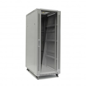 Netrack server cabinet RACK 19" 42U/600x1000mm, ASSEMBLED, glass door, gray - 1