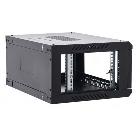 Szafa wisząca RACK 19" 4U, 450mm, Netrack ECO, czarna drzwi szklane, otwierane boki - 5