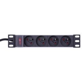 Netrack Steckdosenleiste 10'' 1HE, 230V/16A, 4xE, ALU - 2