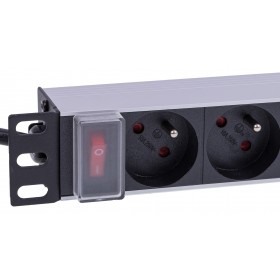 Netrack Steckdosenleiste 10'' 1HE, 230V/16A, 4xE, ALU - 4