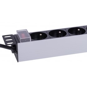 Netrack power strip 10'' 1U, 230V/16A, 4xE, ALU - 6