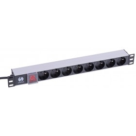 Netrack power strip 19'' 1U, 230V/16A, 8xE, ALU - 3