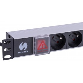 Netrack Steckdosenleiste 19'' 1HE, 230V/16A, 8xE, ALU - 4